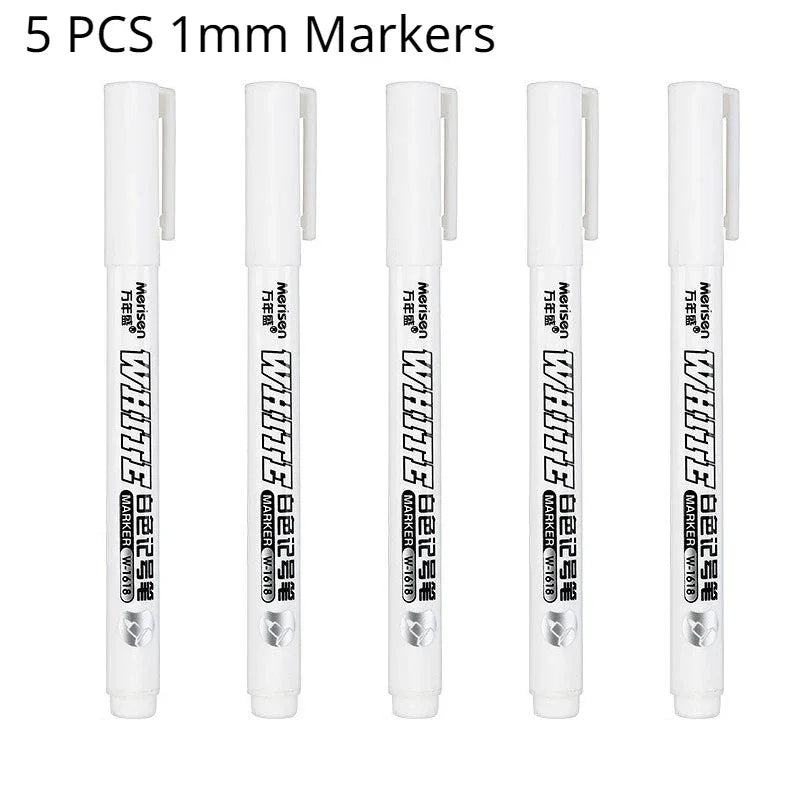 Buy The Best By Artsulli - Art is Long Life Short - 1/3/5 Pcs White Marker Pens 2.0mm Oily Waterproof Gel Pen DIY Graffiti Sketching