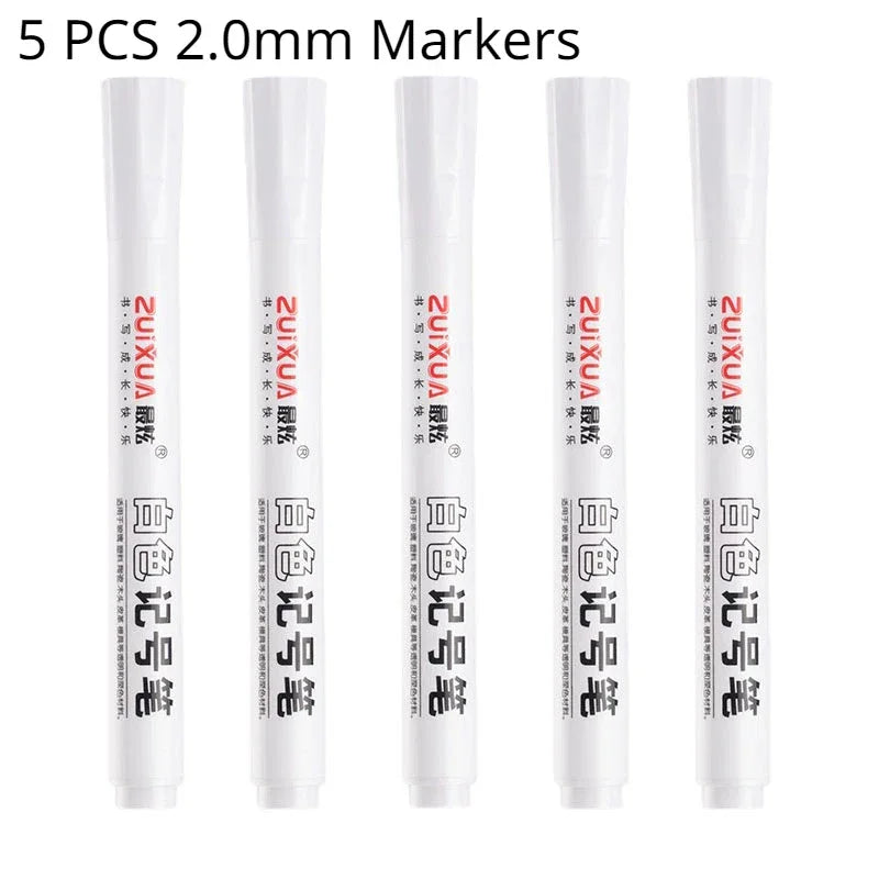 Buy The Best By Artsulli - Art is Long Life Short - 1/3/5 Pcs White Marker Pens 2.0mm Oily Waterproof Gel Pen DIY Graffiti Sketching