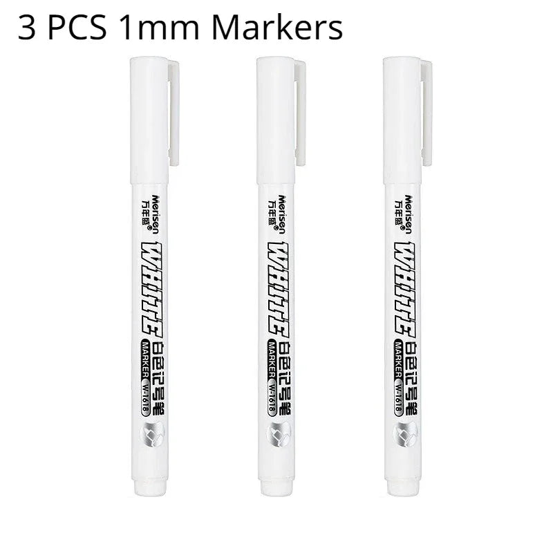 Buy The Best By Artsulli - Art is Long Life Short - 1/3/5 Pcs White Marker Pens 2.0mm Oily Waterproof Gel Pen DIY Graffiti Sketching