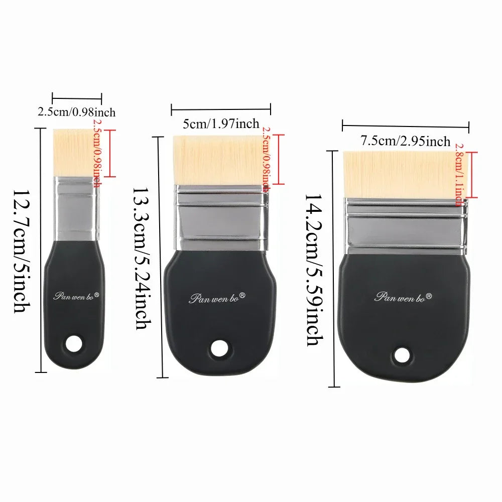 Buy The Best By Artsulli - Art is Long Life Short - 1/3pcs Board Brush Nylon Paint Wooden Painting for Gouache Watercolor Oil Acrylic Wall