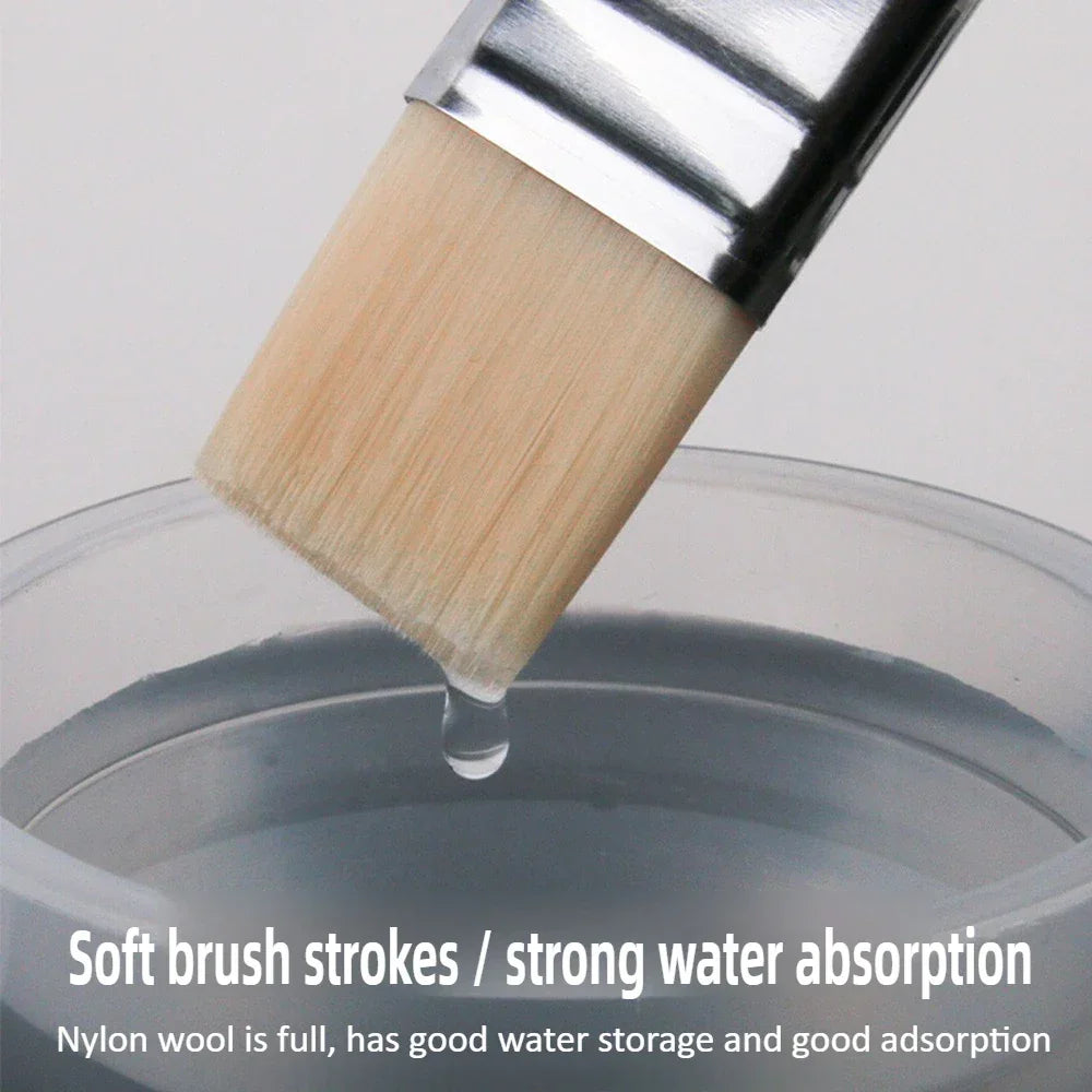 Buy The Best By Artsulli - Art is Long Life Short - 1/3pcs Board Brush Nylon Paint Wooden Painting for Gouache Watercolor Oil Acrylic Wall