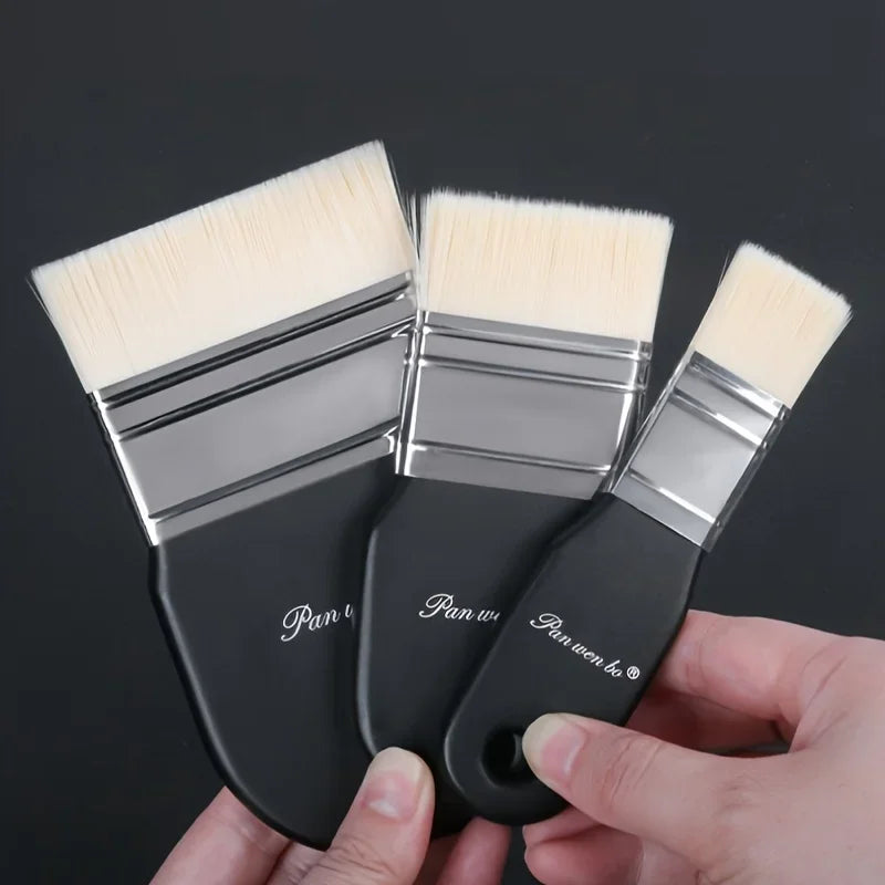 Buy The Best By Artsulli - Art is Long Life Short - 1/3pcs Board Brush Nylon Paint Wooden Painting for Gouache Watercolor Oil Acrylic Wall