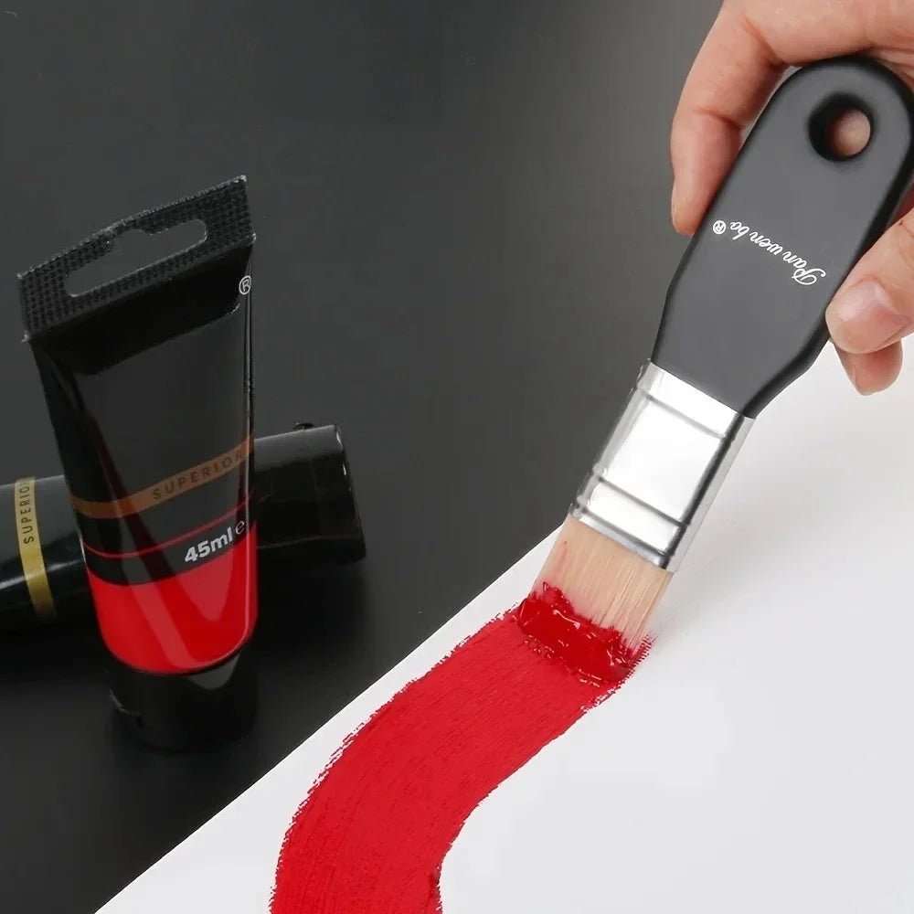 Buy The Best By Artsulli - Art is Long Life Short - 1/3pcs Board Brush Nylon Paint Wooden Painting for Gouache Watercolor Oil Acrylic Wall