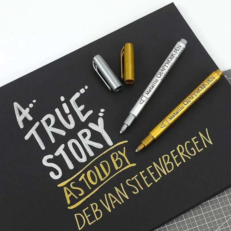 Buy The Best By Artsulli - Art is Long Life Short - 1-3Pcs Metallic Waterproof Permanent Marker Pens for DIY Epoxy Resin Mold Gold Silver