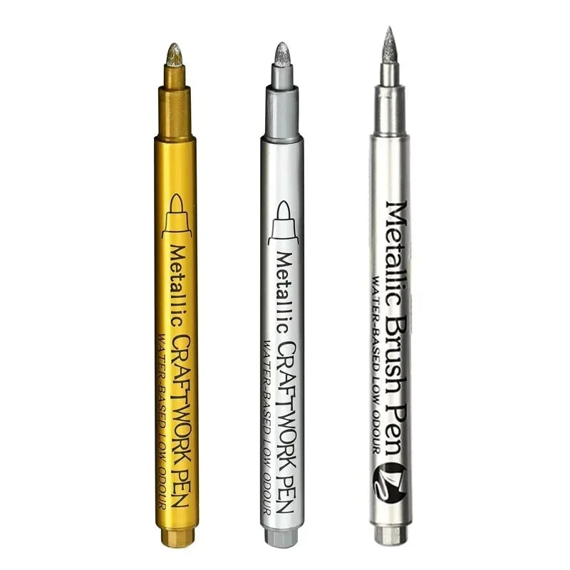 Buy The Best By Artsulli - Art is Long Life Short - 1-3Pcs Metallic Waterproof Permanent Marker Pens for DIY Epoxy Resin Mold Gold Silver