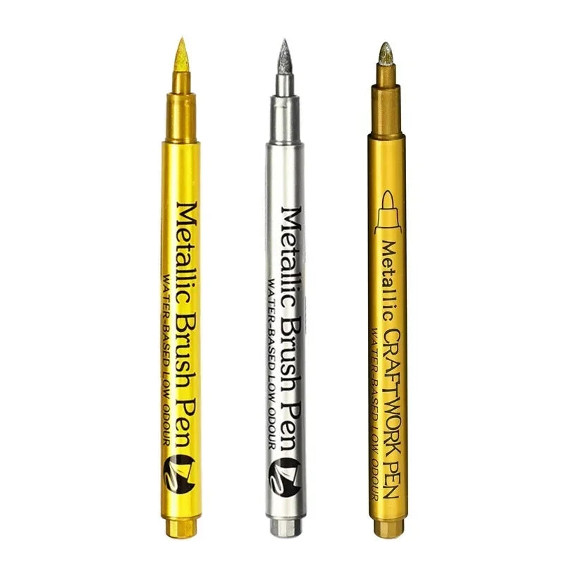 Buy The Best By Artsulli - Art is Long Life Short - 1-3Pcs Metallic Waterproof Permanent Marker Pens for DIY Epoxy Resin Mold Gold Silver