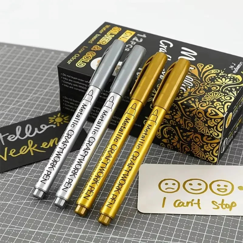 Buy The Best By Artsulli - Art is Long Life Short - 1-3Pcs Metallic Waterproof Permanent Marker Pens for DIY Epoxy Resin Mold Gold Silver