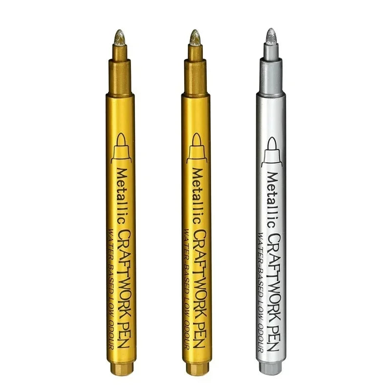 Buy The Best By Artsulli - Art is Long Life Short - 1-3Pcs Metallic Waterproof Permanent Marker Pens for DIY Epoxy Resin Mold Gold Silver