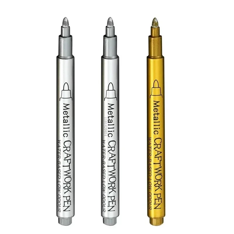 Buy The Best By Artsulli - Art is Long Life Short - 1-3Pcs Metallic Waterproof Permanent Marker Pens for DIY Epoxy Resin Mold Gold Silver