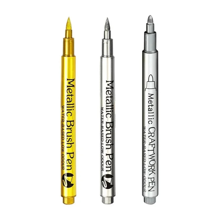 Buy The Best By Artsulli - Art is Long Life Short - 1-3Pcs Metallic Waterproof Permanent Marker Pens for DIY Epoxy Resin Mold Gold Silver
