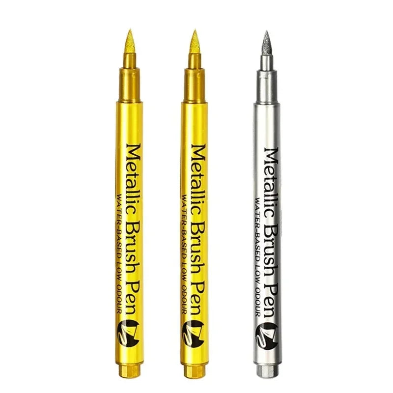 Buy The Best By Artsulli - Art is Long Life Short - 1-3Pcs Metallic Waterproof Permanent Marker Pens for DIY Epoxy Resin Mold Gold Silver