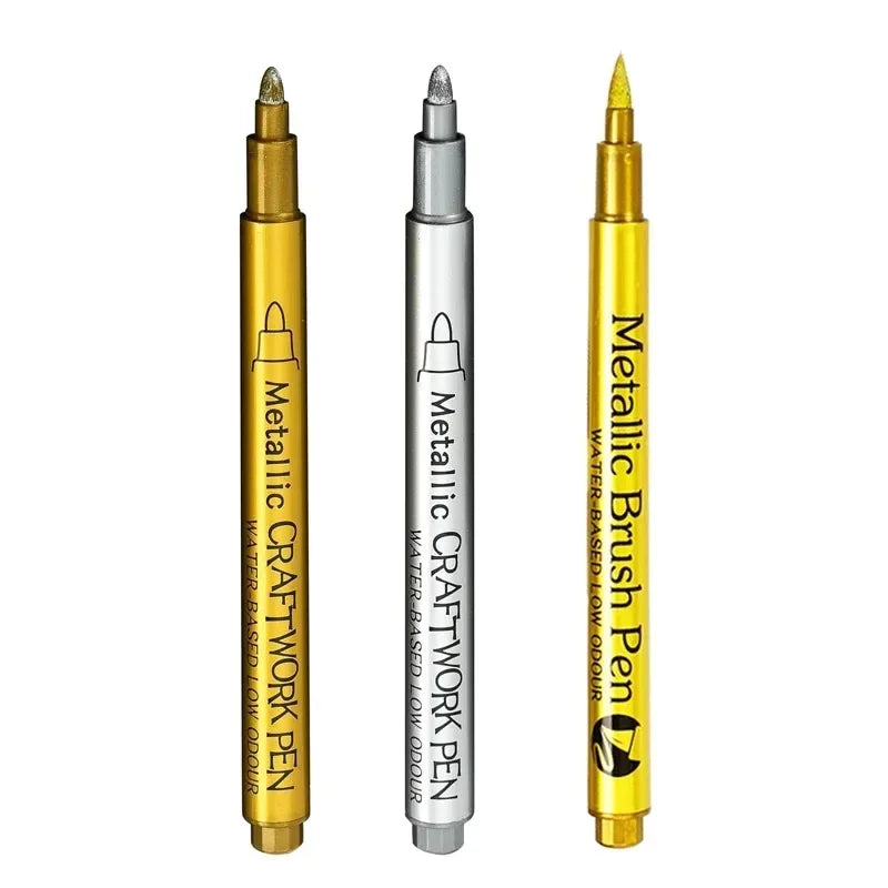 Buy The Best By Artsulli - Art is Long Life Short - 1-3Pcs Metallic Waterproof Permanent Marker Pens for DIY Epoxy Resin Mold Gold Silver