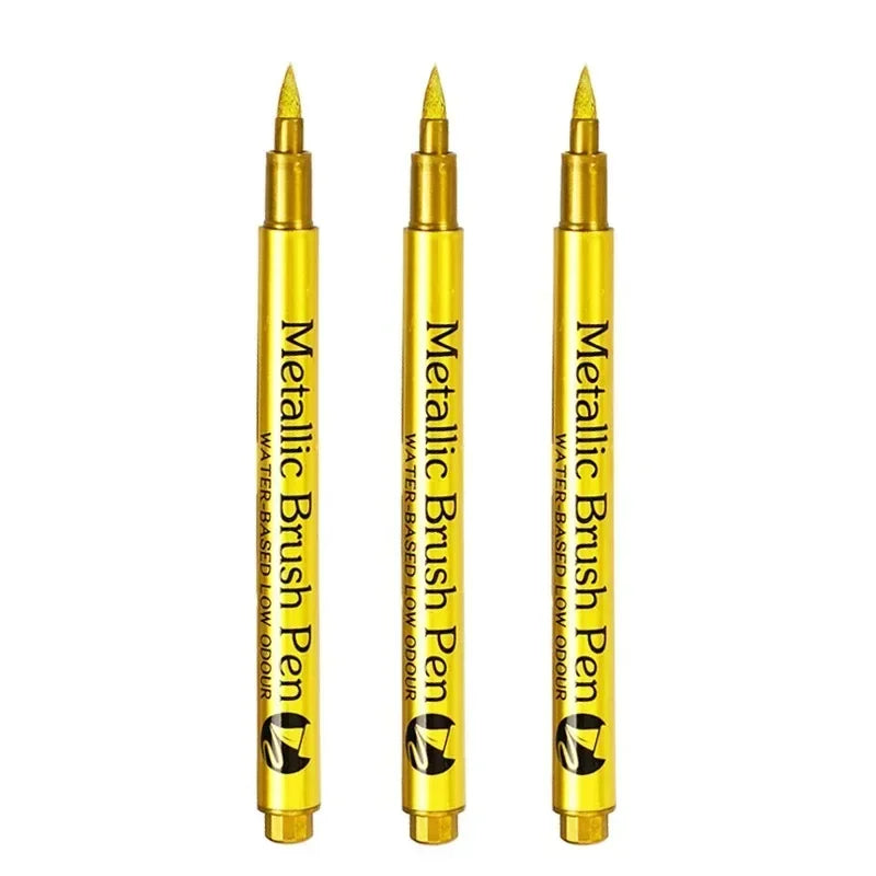Buy The Best By Artsulli - Art is Long Life Short - 1-3Pcs Metallic Waterproof Permanent Marker Pens for DIY Epoxy Resin Mold Gold Silver