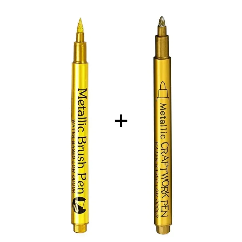 Buy The Best By Artsulli - Art is Long Life Short - 1-3Pcs Metallic Waterproof Permanent Marker Pens for DIY Epoxy Resin Mold Gold Silver