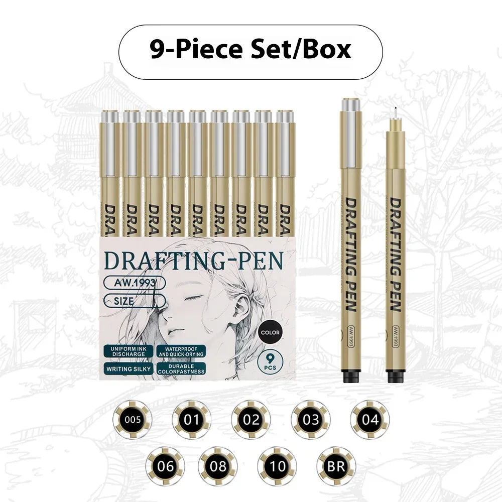 Buy The Best By Artsulli - Art is Long Life Short - 1/6/9/12 Pcs Manga Black Fineliner Marlers Various Pen Nibs For Sketch Architectural