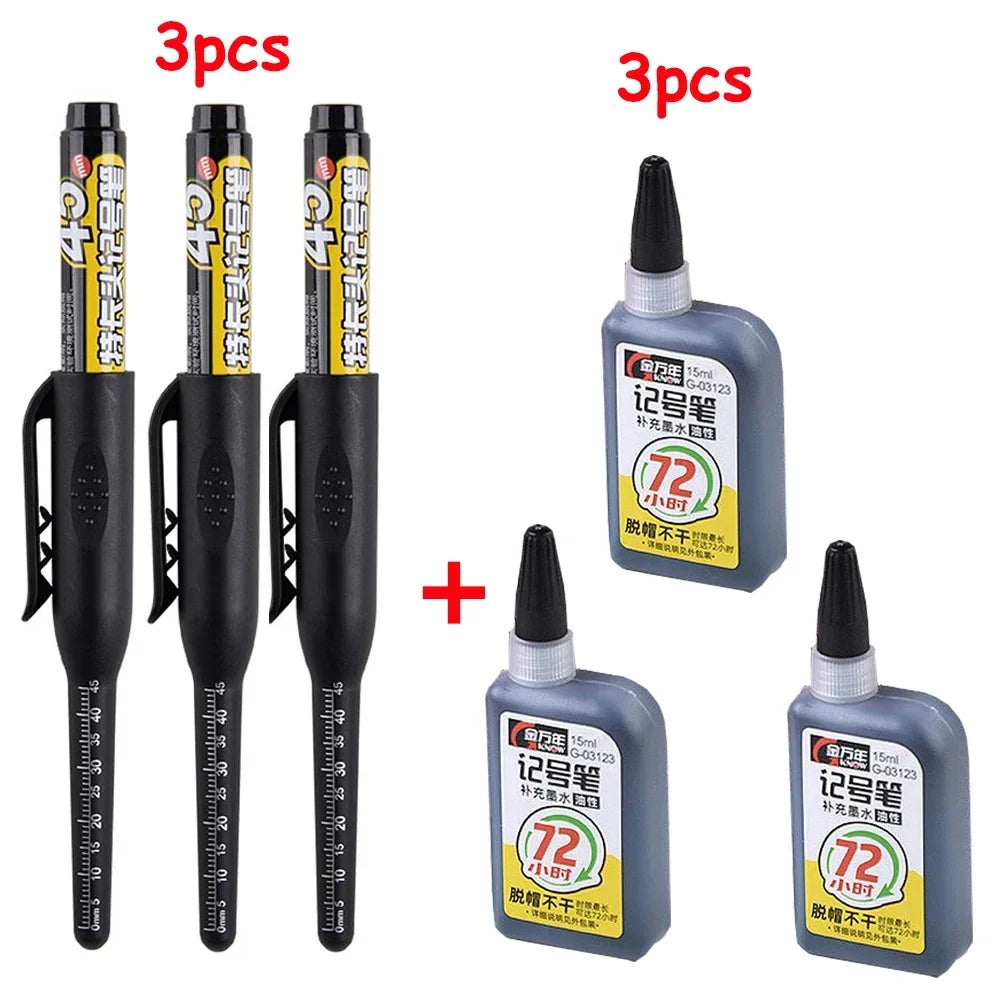 Buy The Best By Artsulli - Art is Long Life Short - 1-6Pcs 45mm Waterproof Head Nib Deep Hole Markers Pen Tile Carpenter Multi-purpose