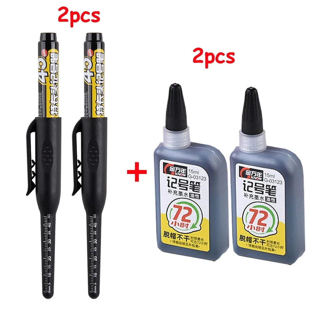 Buy The Best By Artsulli - Art is Long Life Short - 1-6Pcs 45mm Waterproof Head Nib Deep Hole Markers Pen Tile Carpenter Multi-purpose