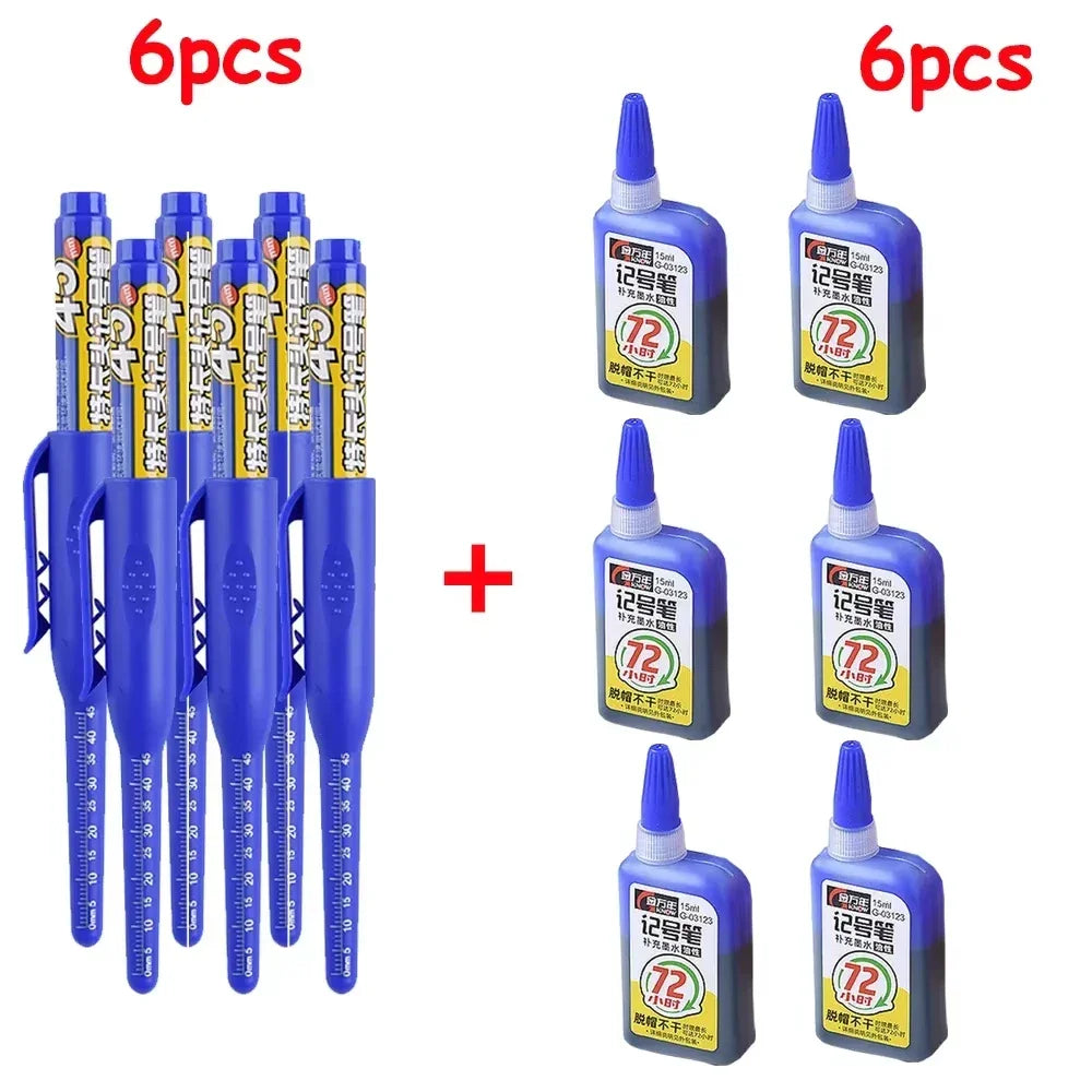 Buy The Best By Artsulli - Art is Long Life Short - 1-6Pcs 45mm Waterproof Head Nib Deep Hole Markers Pen Tile Carpenter Multi-purpose