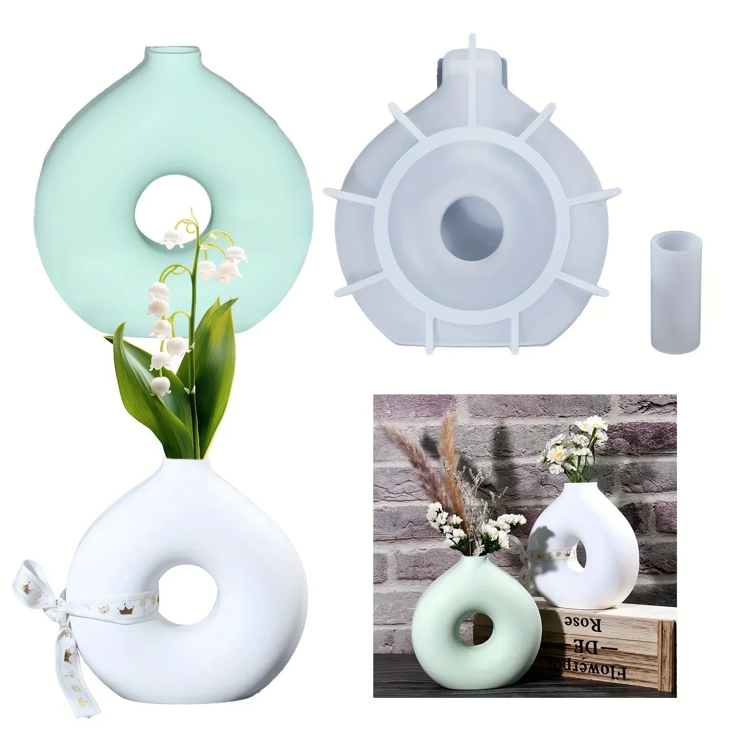 Buy The Best By Artsulli - Art is Long Life Short - 1 DIY Round Vase Silicone Mould Epoxy Resin Handmade Plaster Home Decoration Making