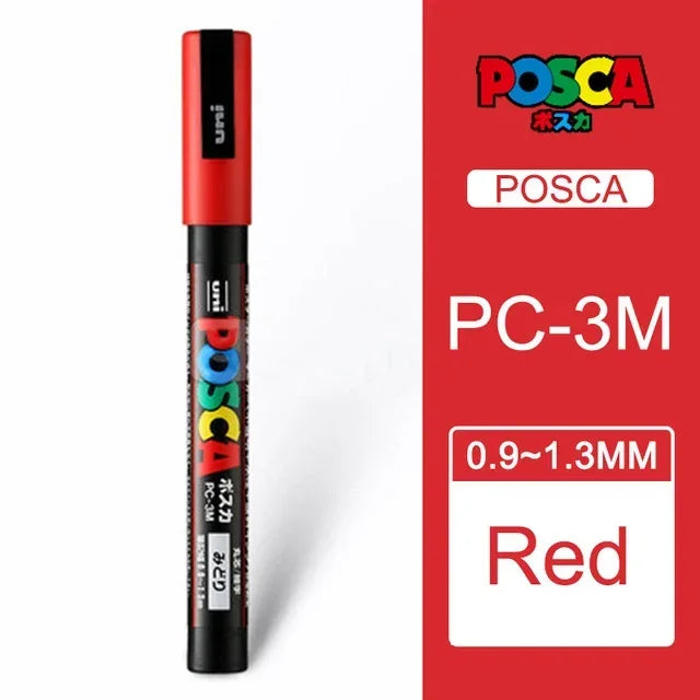 Buy The Best By Artsulli - Art is Long Life Short - 1 PC Japan Uni Posca Paint Marker Pen,PC-3M 0.9-1.3mm Acrylic Pen For CD Metal Glass