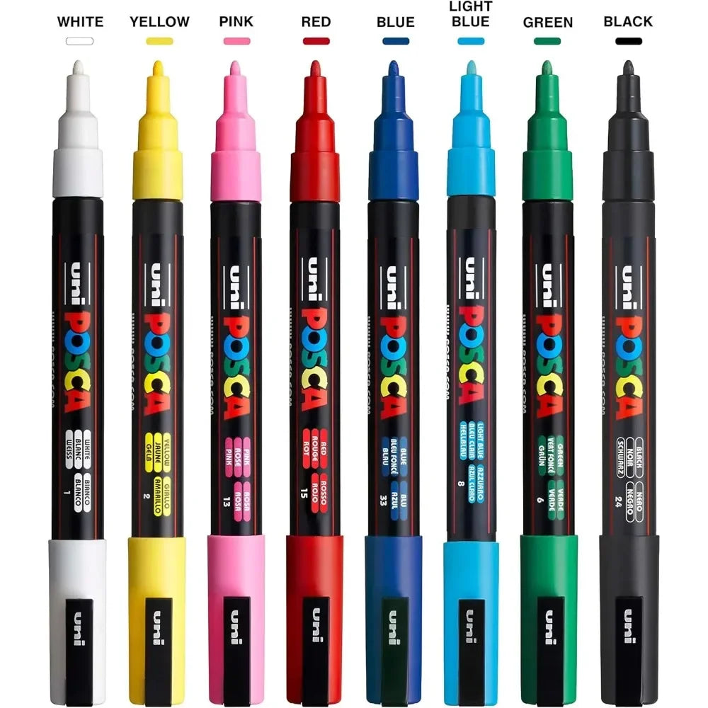 Buy The Best By Artsulli - Art is Long Life Short - 1 PC Japan Uni Posca Paint Marker Pen,PC-3M 0.9-1.3mm Acrylic Pen For CD Metal Glass