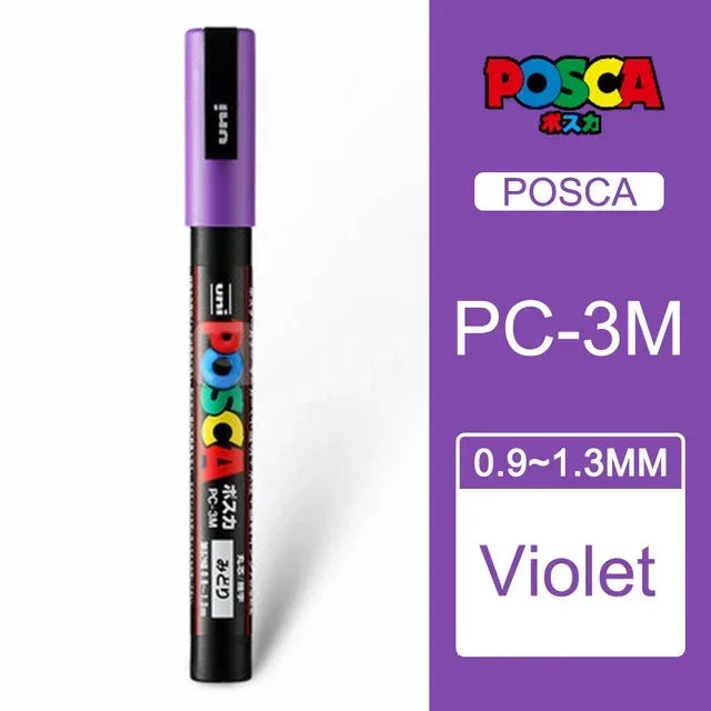 Buy The Best By Artsulli - Art is Long Life Short - 1 PC Japan Uni Posca Paint Marker Pen,PC-3M 0.9-1.3mm Acrylic Pen For CD Metal Glass
