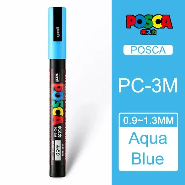 Buy The Best By Artsulli - Art is Long Life Short - 1 PC Japan Uni Posca Paint Marker Pen,PC-3M 0.9-1.3mm Acrylic Pen For CD Metal Glass