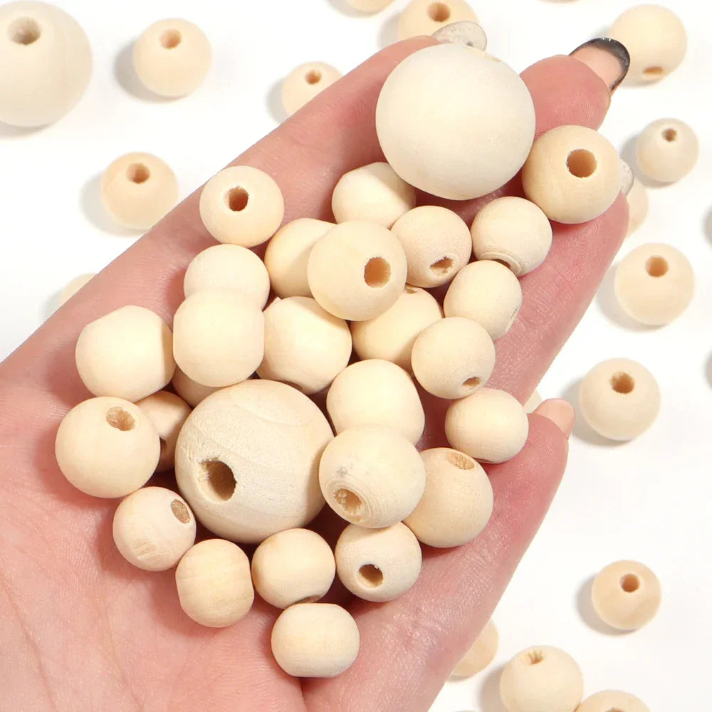 Buy The Best By Artsulli - Art is Long Life Short - 10-100pcs 6-30mm Natural Wood Beads Round Unfinished Wooden Balls for DIY Crafts Kids