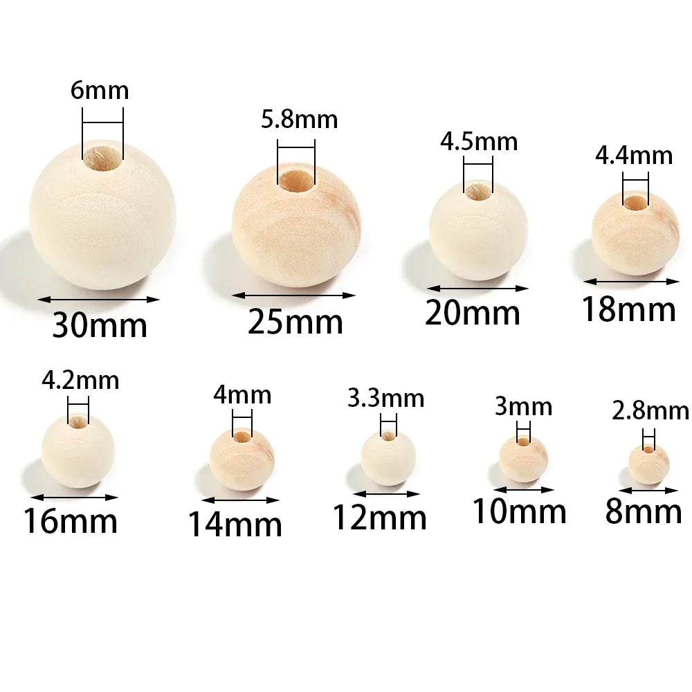 Buy The Best By Artsulli - Art is Long Life Short - 10-100pcs 6-30mm Natural Wood Beads Round Unfinished Wooden Balls for DIY Crafts Kids