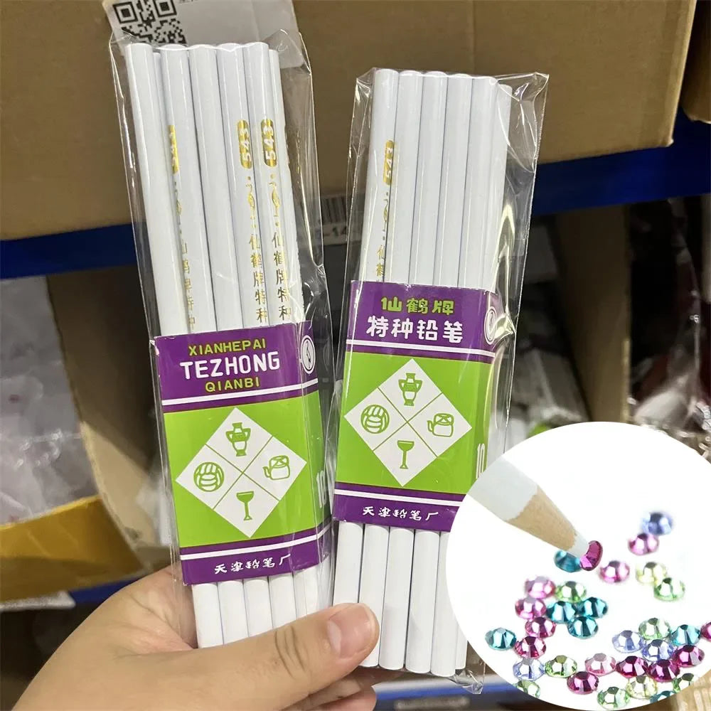 Buy The Best By Artsulli - Art is Long Life Short - 10-1Pcs Dotting Pen Pencil White Wax Wood Picker Rhinestones Gems Picking Tool Pick Up