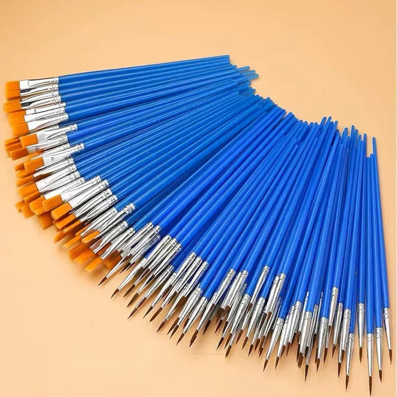 Buy The Best By Artsulli - Art is Long Life Short - 10/20/50Pcs Painting Brushes Set Round / Flat Brushs Nylon Hair Paint Pen for Oil