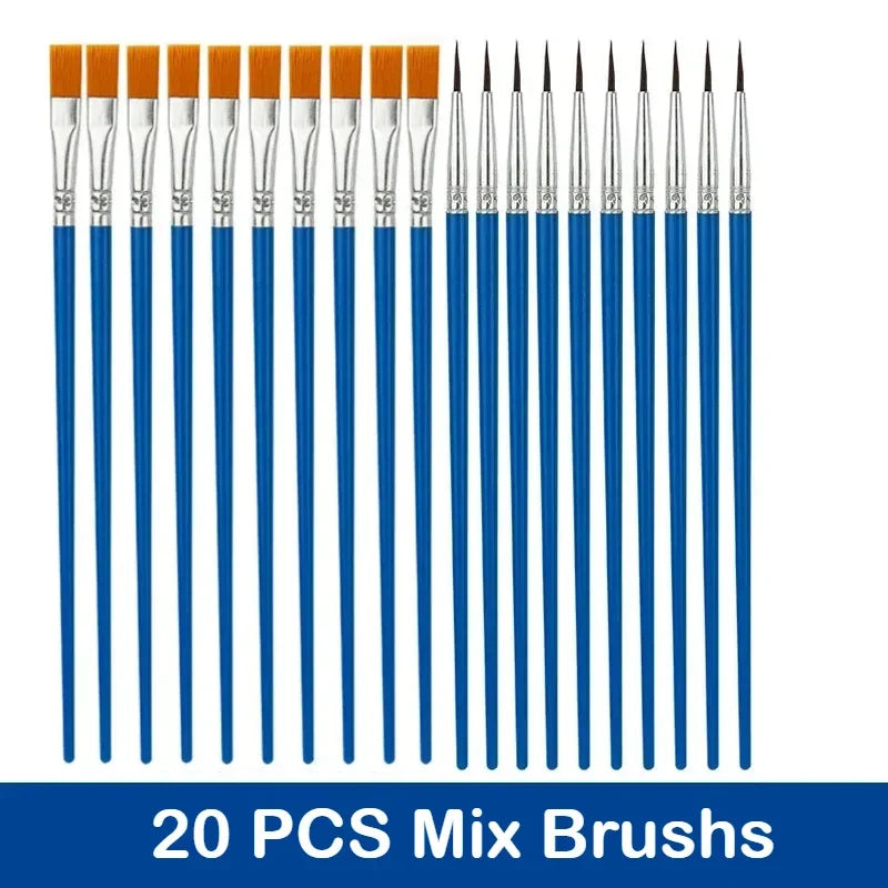Buy The Best By Artsulli - Art is Long Life Short - 10/20/50Pcs Painting Brushes Set Round Flat Hair Nylon Paint Brush Pen for Oil Acrylic