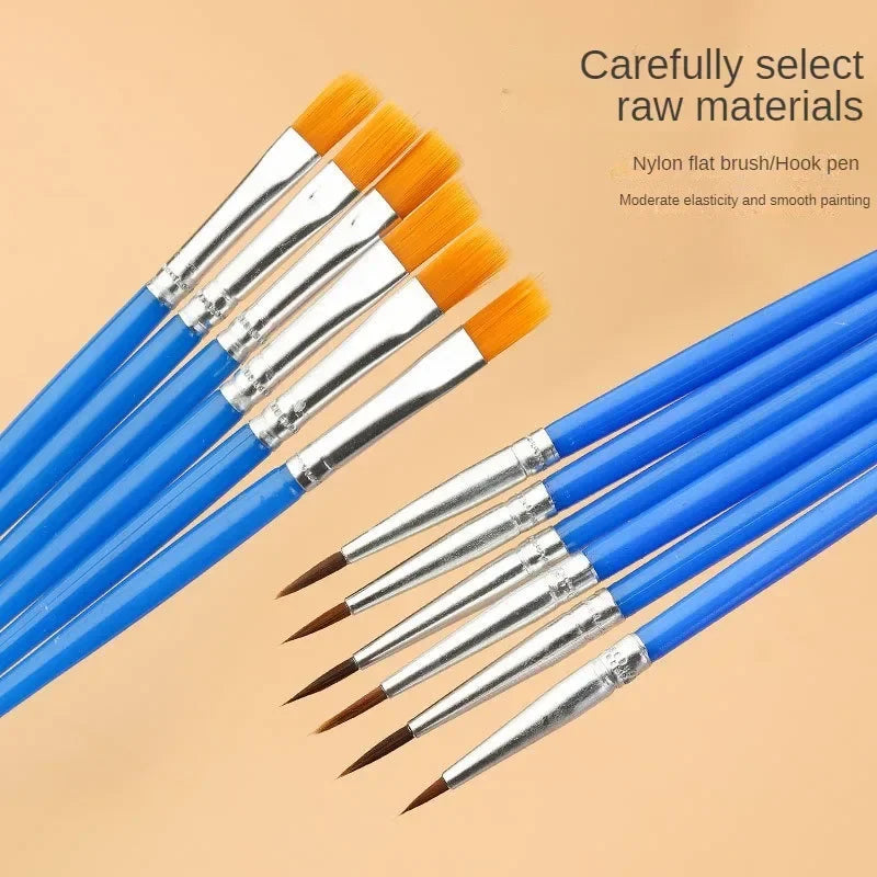 Buy The Best By Artsulli - Art is Long Life Short - 10/20/50Pcs Painting Brushes Set Round Flat Hair Nylon Paint Brush Pen for Oil Acrylic