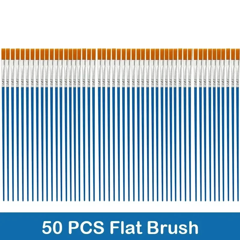 Buy The Best By Artsulli - Art is Long Life Short - 10/20/50Pcs Painting Brushes Set Round / Flat Brushs Nylon Hair Paint Pen for Oil