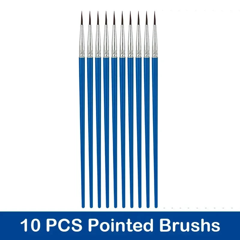 Buy The Best By Artsulli - Art is Long Life Short - 10/20/50Pcs Painting Brushes Set Round / Flat Brushs Nylon Hair Paint Pen for Oil