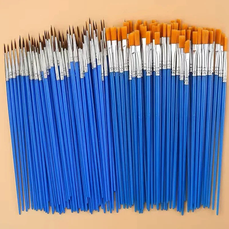 Buy The Best By Artsulli - Art is Long Life Short - 10/20/50Pcs Painting Brushes Set Round / Flat Brushs Nylon Hair Paint Pen for Oil