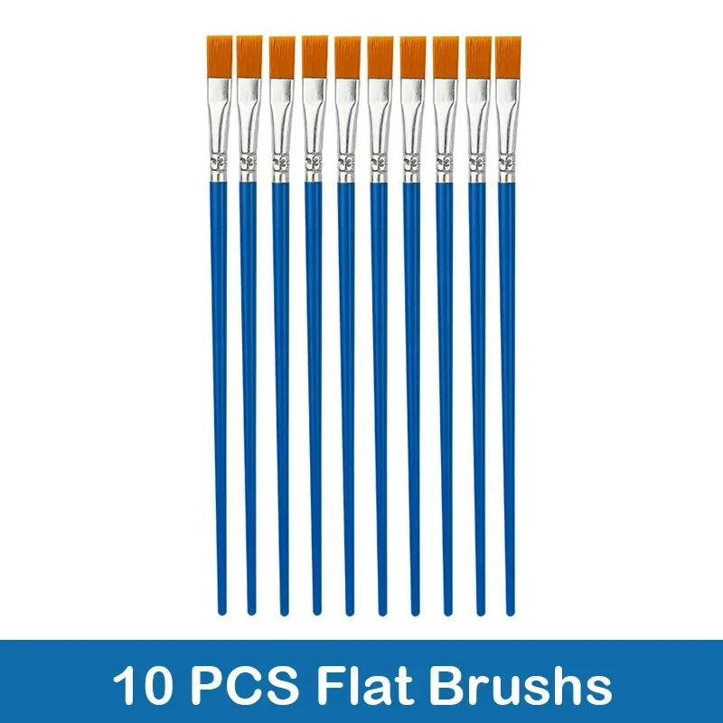 Buy The Best By Artsulli - Art is Long Life Short - 10/20/50Pcs Painting Brushes Set Round Flat Hair Nylon Paint Brush Pen for Oil Acrylic