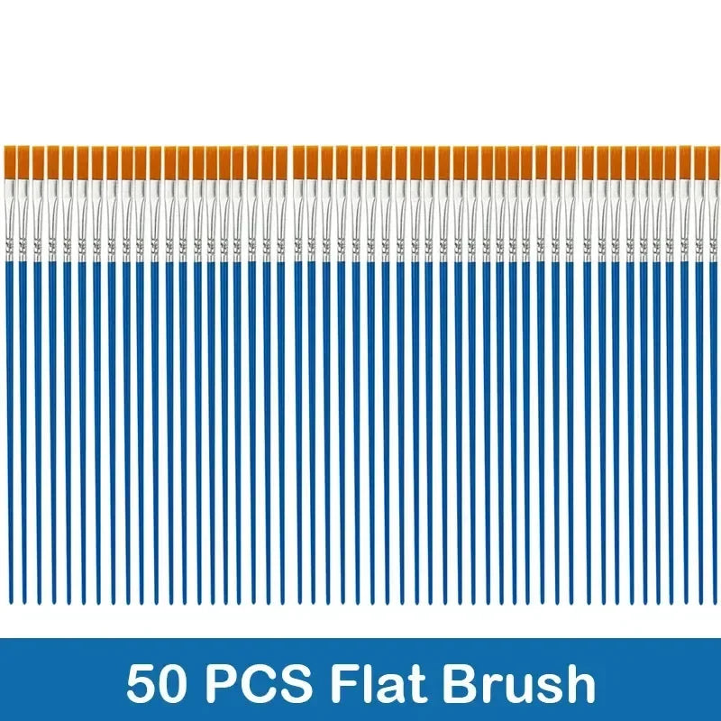 Buy The Best By Artsulli - Art is Long Life Short - 10/20/50Pcs Painting Brushes Set Round Flat Hair Nylon Paint Brush Pen for Oil Acrylic