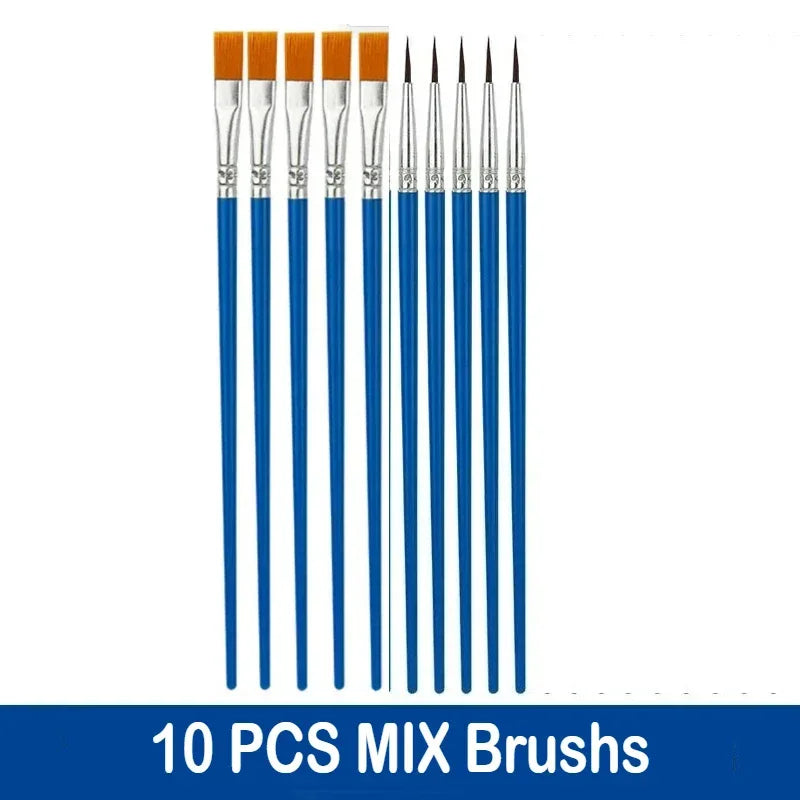 Buy The Best By Artsulli - Art is Long Life Short - 10/20/50Pcs Painting Brushes Set Round Flat Hair Nylon Paint Brush Pen for Oil Acrylic