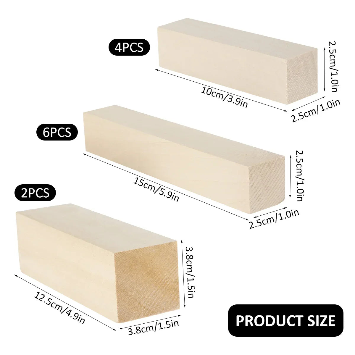 Buy The Best By Artsulli - Art is Long Life Short - 10/24Pcs DIY Basswood Carving Block Natural Soft Wood Unfinished Beginner Craft