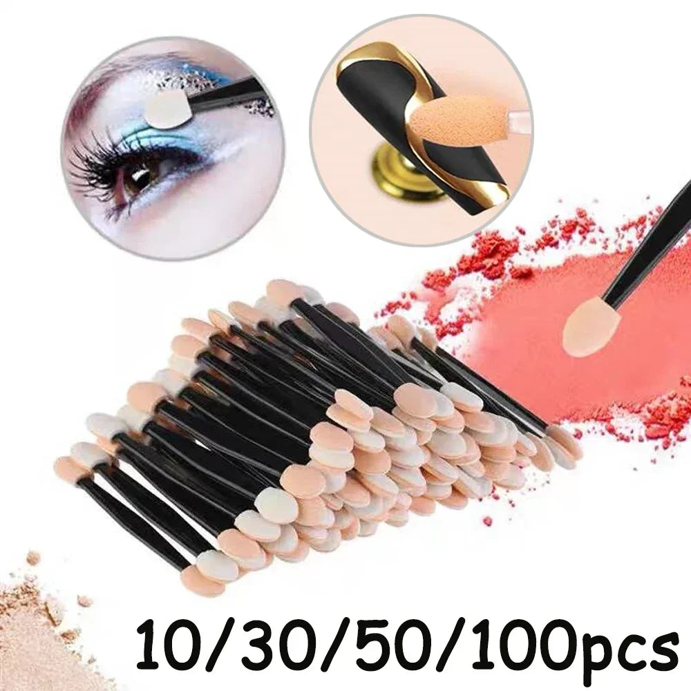 Buy The Best By Artsulli - Art is Long Life Short - 10/30/50/100Pcs Nail Brush Double Sided Chrome Powder Applicator Sponge Sticks Supplies