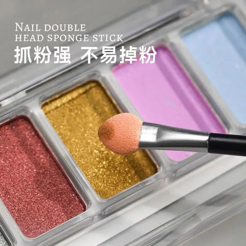 Buy The Best By Artsulli - Art is Long Life Short - 10/30/50/100Pcs Nail Brush Double Sided Chrome Powder Applicator Sponge Sticks Supplies