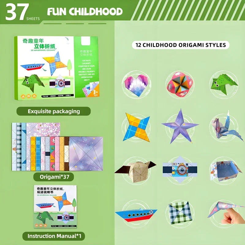 Buy The Best By Artsulli - Art is Long Life Short - 10/36/37 Sheets Origami Kit DIY Paper Craft Projects Supplies Montessori Educational