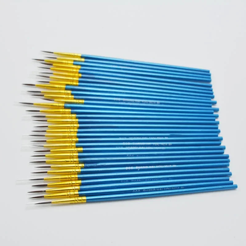 Buy The Best By Artsulli - Art is Long Life Short - 10 Pcs Fine Hand Painted Thin Hook Line Pen Blue Supplies Drawing Paint Brush Nylon