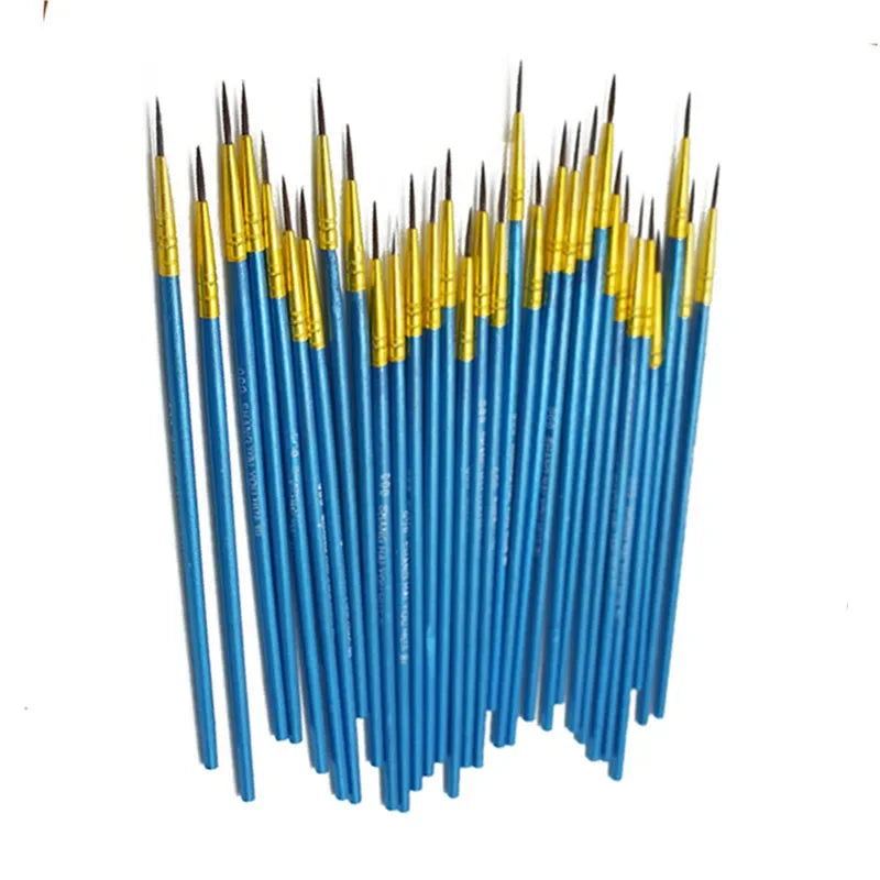 Buy The Best By Artsulli - Art is Long Life Short - 10 Pcs Fine Hand Painted Thin Hook Line Pen Blue Supplies Drawing Paint Brush Nylon