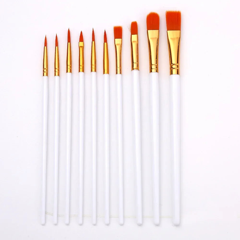 Buy The Best By Artsulli - Art is Long Life Short - 10 Pcs Full Set Nylon Hair Artist Paint Brush Professional Oil Watercolor Acrylic