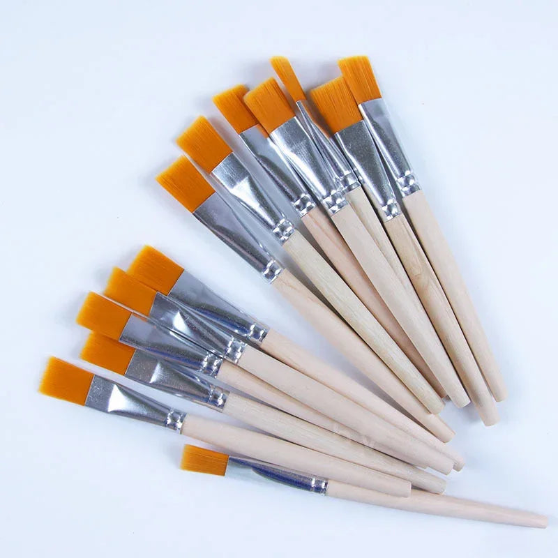 Buy The Best By Artsulli - Art is Long Life Short - 10 Pcs Nylon Hair Painting Brush Oil Watercolor Water Powder Propylene Acrylic Wooden