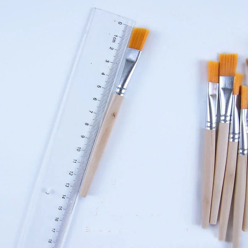 Buy The Best By Artsulli - Art is Long Life Short - 10 Pcs Nylon Hair Painting Brush Oil Watercolor Water Powder Propylene Acrylic Wooden