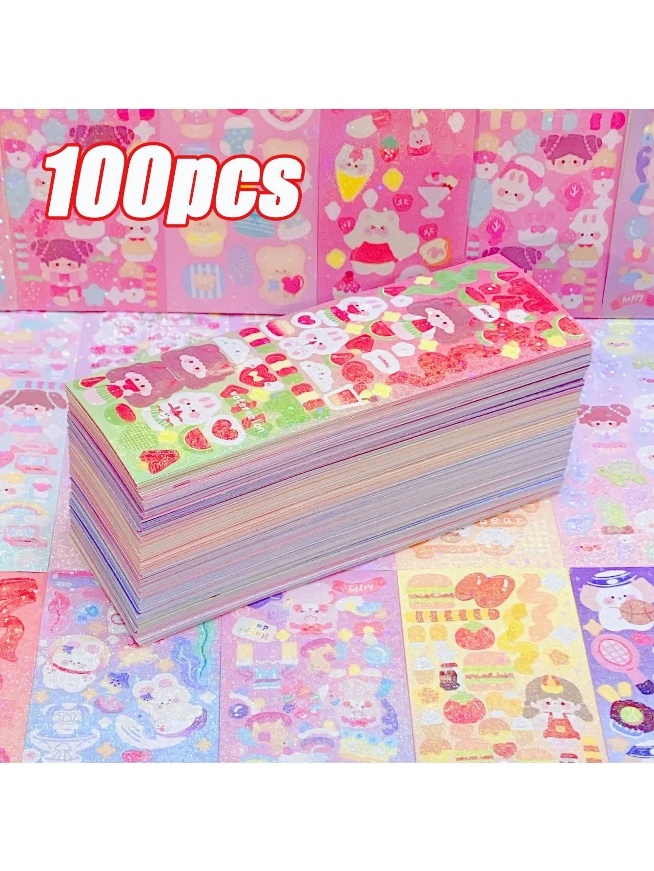 Buy The Best By Artsulli - Art is Long Life Short - 100/200Pcs Cute stickers Cartoon Handbook Stickers Laser Shiny DIY Decorative gel pen