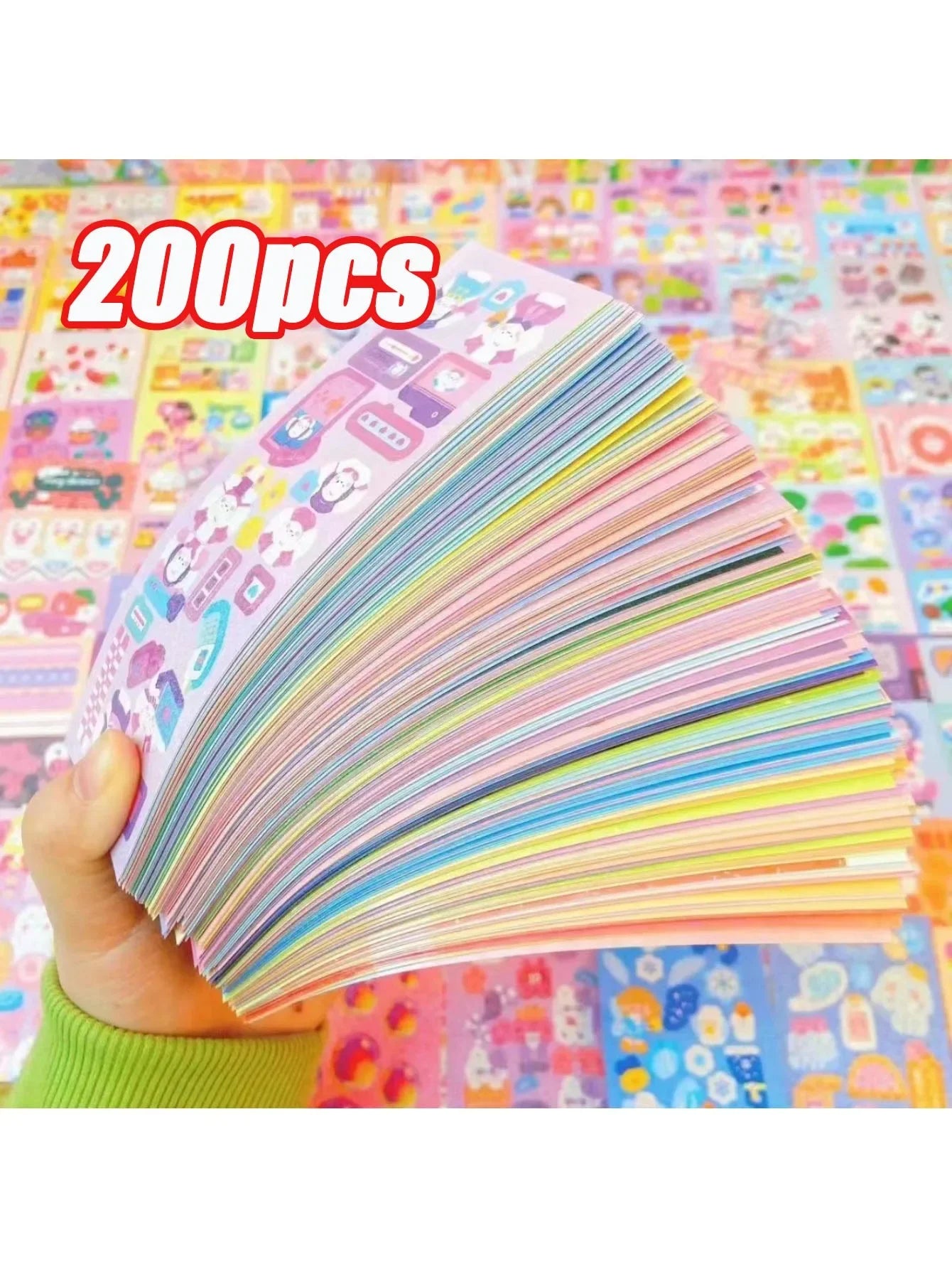 Buy The Best By Artsulli - Art is Long Life Short - 100/200Pcs Cute stickers Cartoon Handbook Stickers Laser Shiny DIY Decorative gel pen